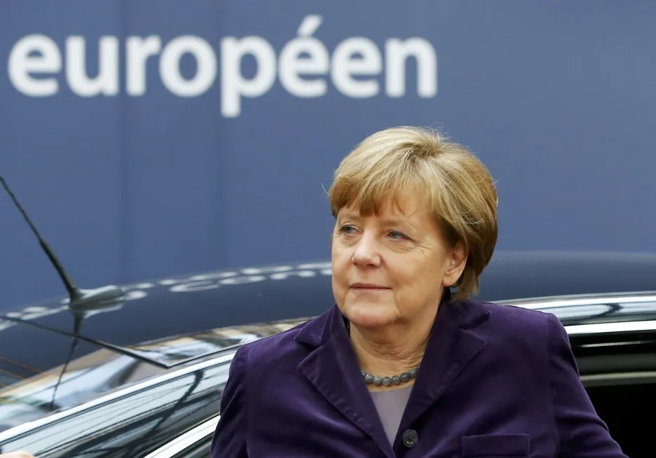 Angela Merkelová na summitu v Bruselu