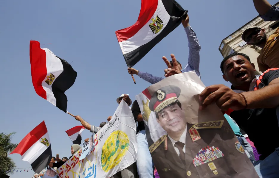 Demonstrace Sisího příznivců v Káhiře