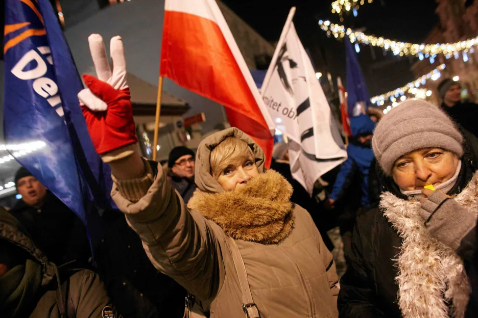 Protivládní protest v Polsku