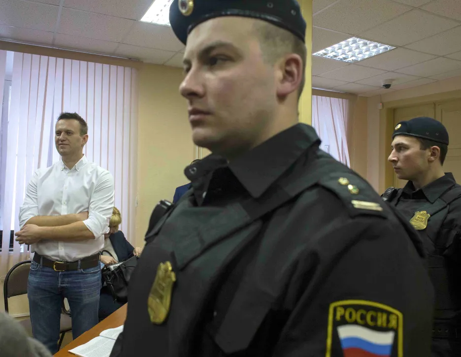 Alexej Navalnyj před soudem v Kirově