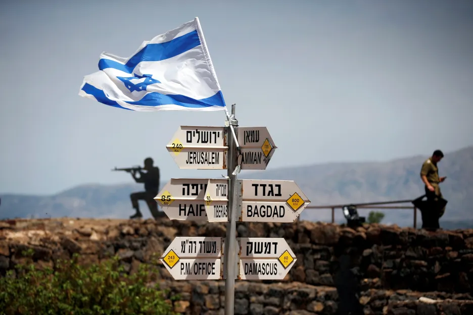 Izraelští vojáci v Golanských výšinách