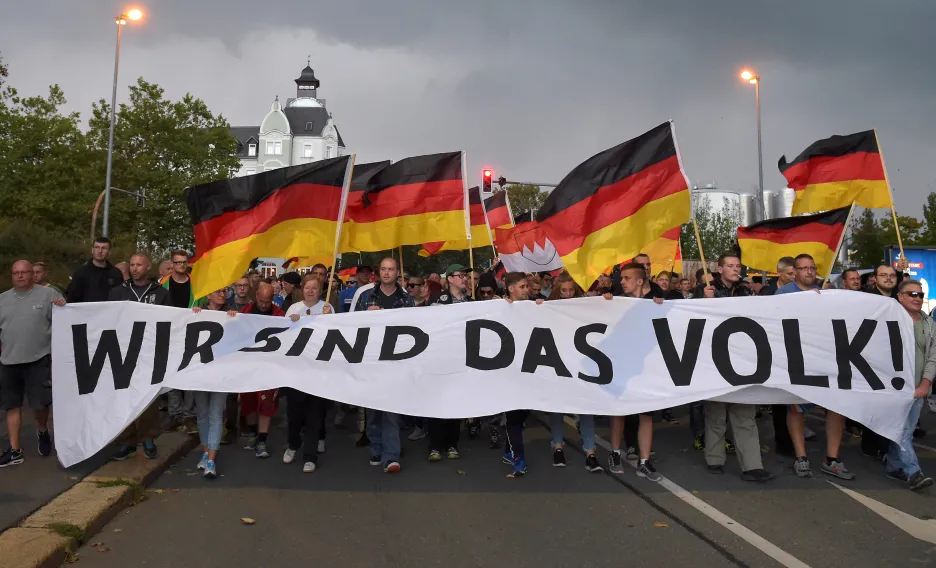Demonstrace krajně pravicové skupiny Pro Chemnitz