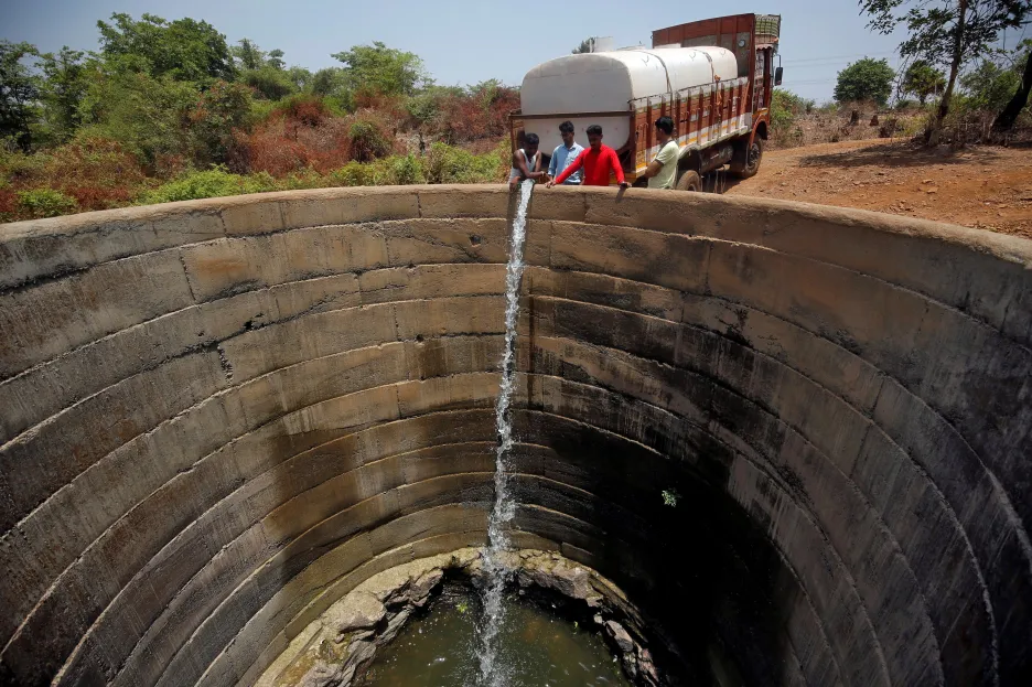 Vysychající studna v Indii
