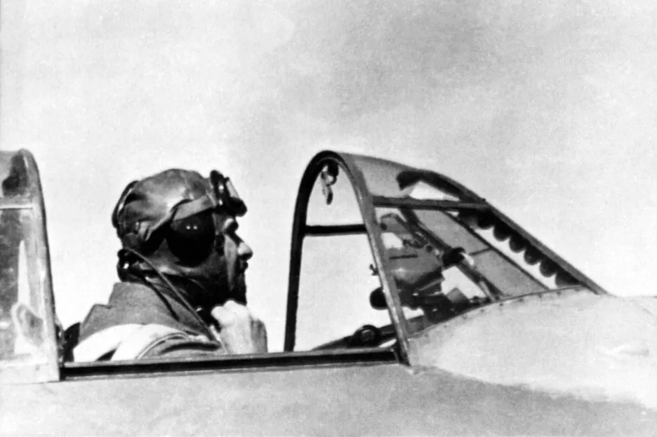 František Fajtl ve stíhacím La-5 na frontě SNP (1944)