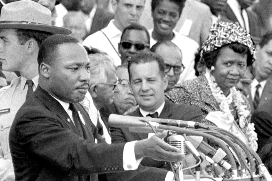 Martin Luther King při projevu v roce 1963