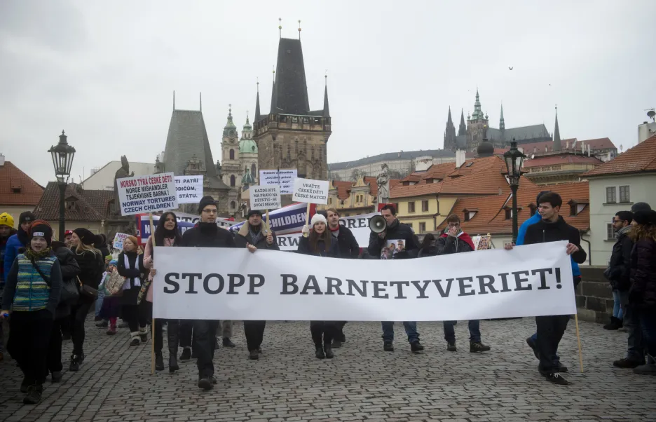 Protest proti norskému úřadu Barnevernet