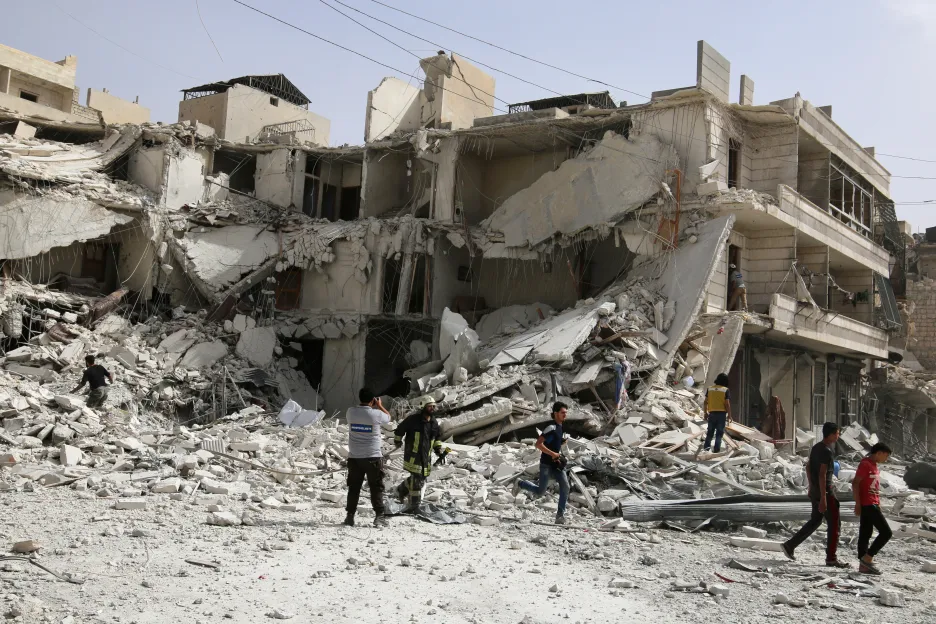 Zničené ulice Aleppa
