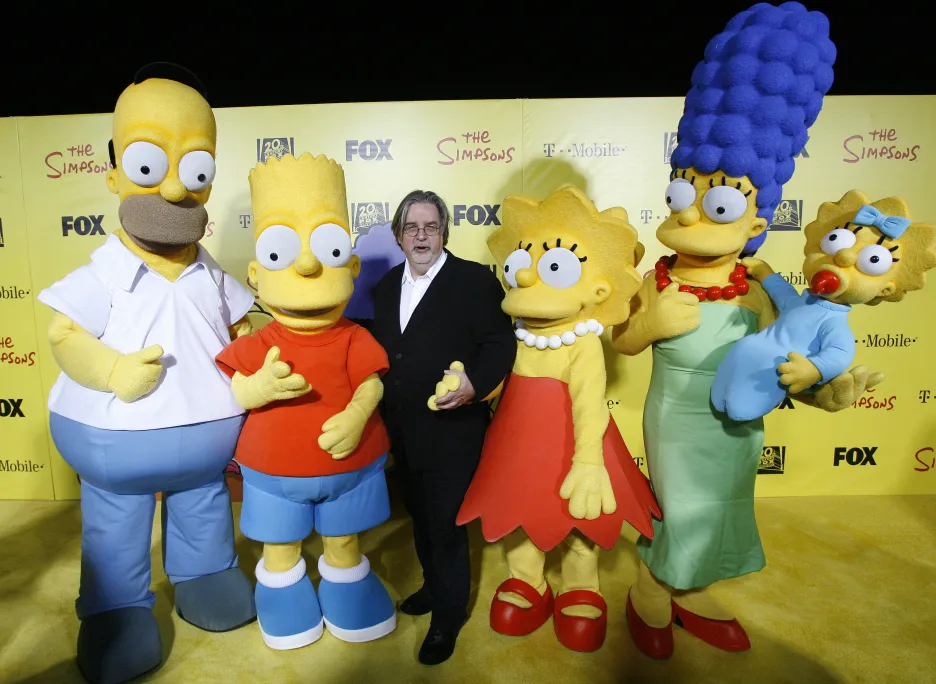 Simpsonovi se svým tvůrcem Mattem Groeningem