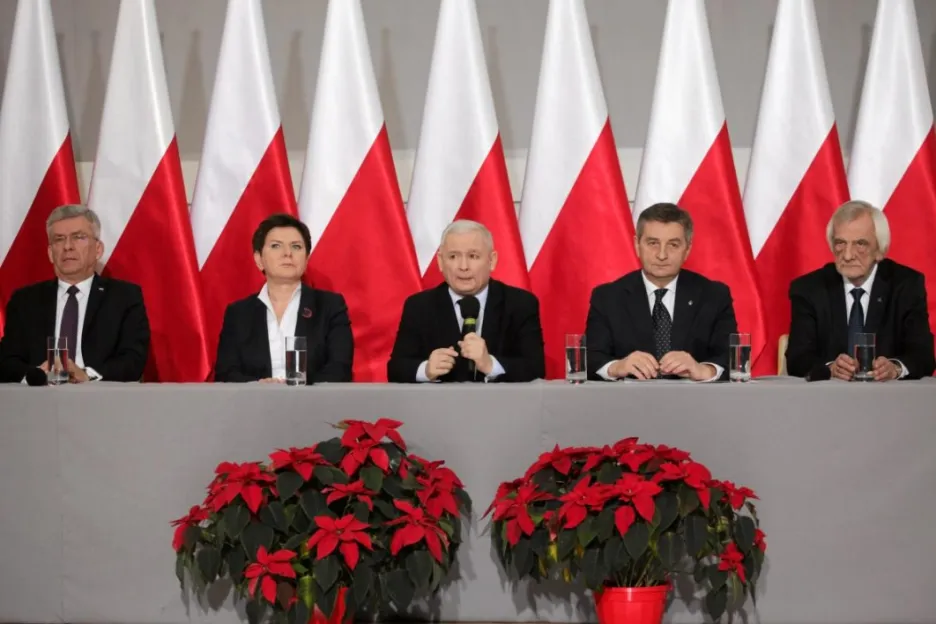Přední činitelé polské vládní strany Právo a spravedlnost