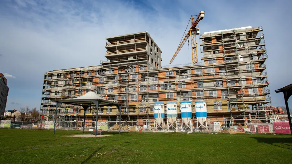 Apartments under construction in the center of Ostrava