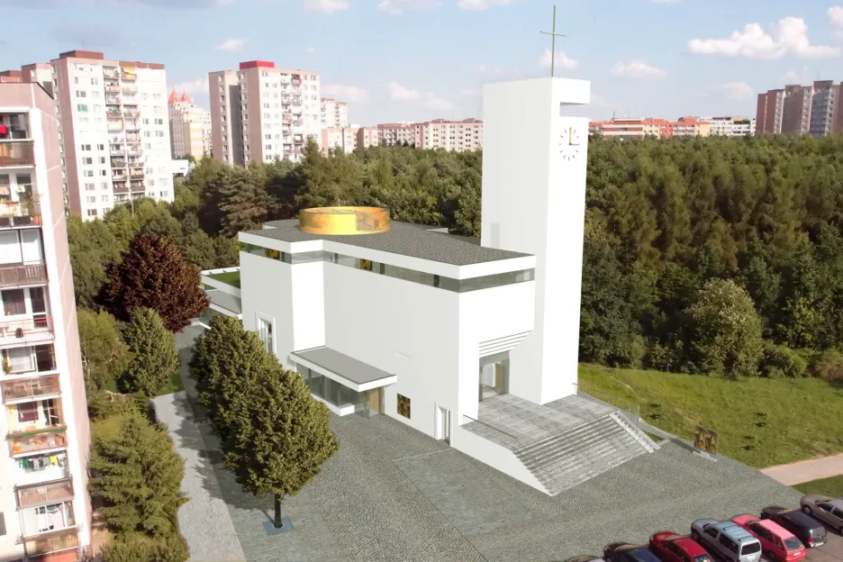 Vizualizace chystané stavby kostela na pražském Barrandově
