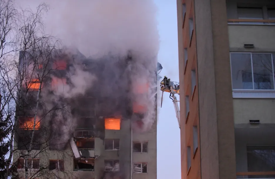 Exploze panelového domu v Prešově
