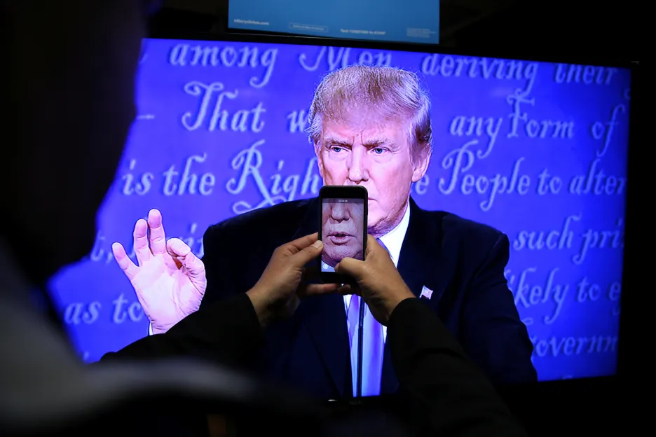 Donald Trump během prezidentské debaty v televizi