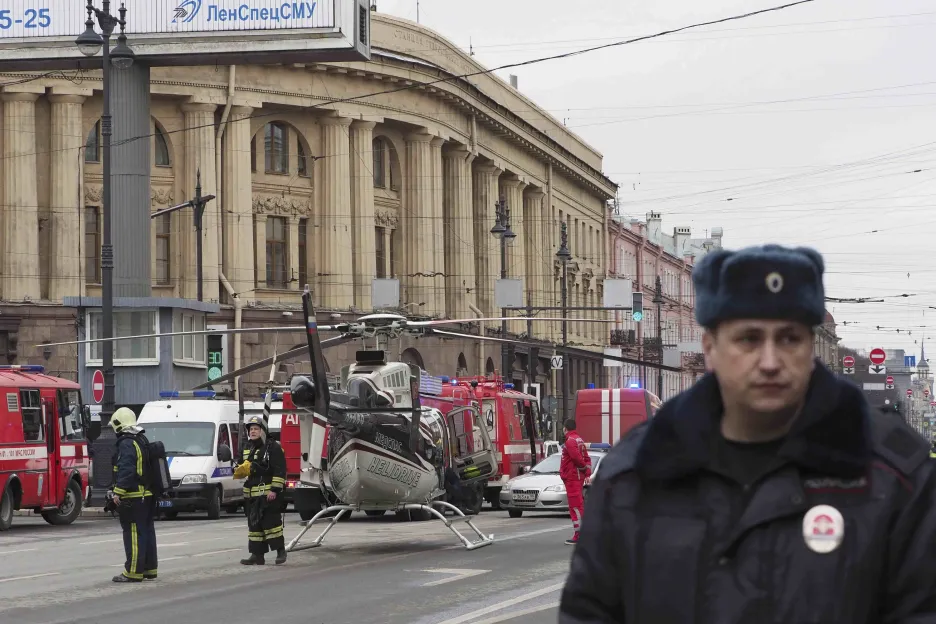 Ruské bezpečnostní složky po výbuchu v petrohradském metru