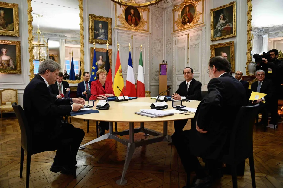 Jednání lídrů Francie, Německa, Španělska a Itálie před nadcházejícím summitem EU