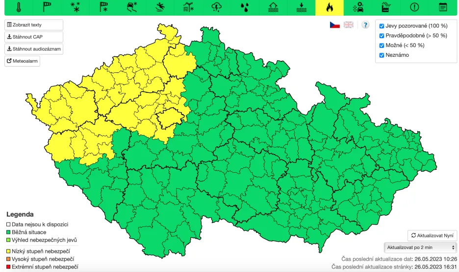 

V některých částech Česka hrozí kvůli suchu nebezpečí požáru. Meteorologové vydali výstrahu

