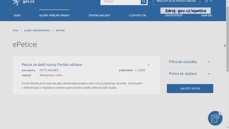 Ministerstvo vnitra spustilo webový portál pro elektronické petice, funguje  od začátku února — ČT24 — Česká televize