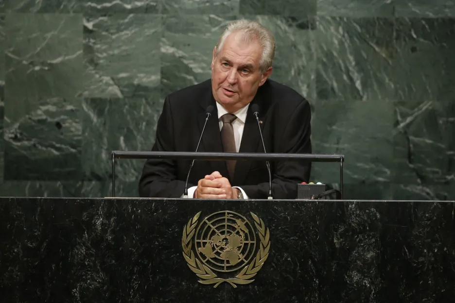 Video ŽIVĚ: Projev Miloše Zemana na Valném shromáždění OSN