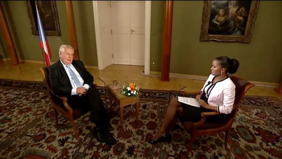 Video Zahraniční část Interview ČT24 s prezidentem Zemanem