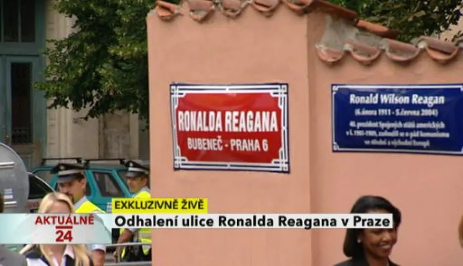 Video Slavnostní odhalení ulice R. Reagana v Praze