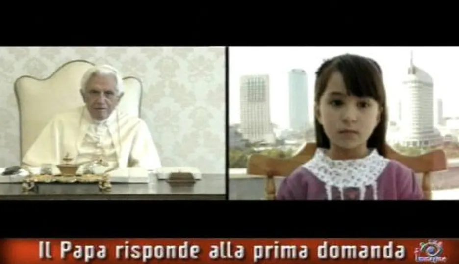 Video Benedikt XVI. odpovídal v televizi  na divácké otázky