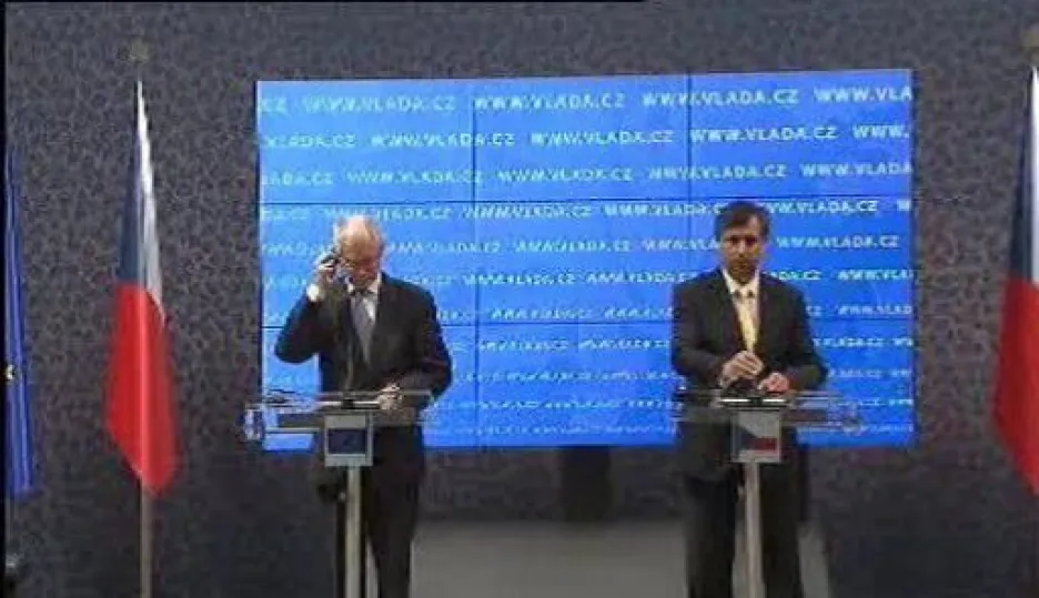 Video TK po jednání prezidenta EU Van Rompuye a premiéra ČR Fischera