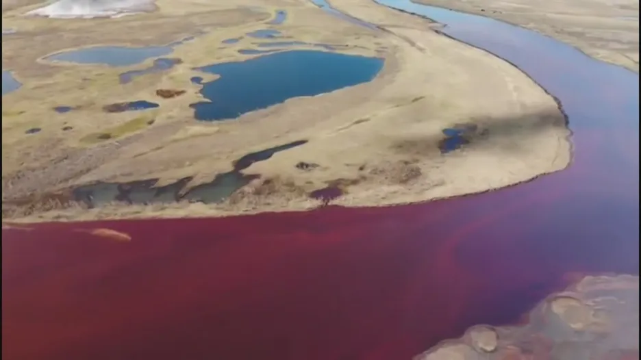 Video Čištění řeky po masivním úniku nafty u sibiřského města Norilsk