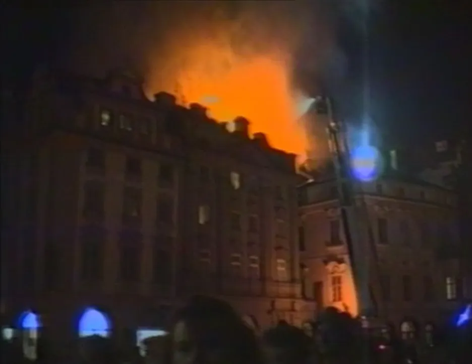Video Požár Kostela sv. Michaela