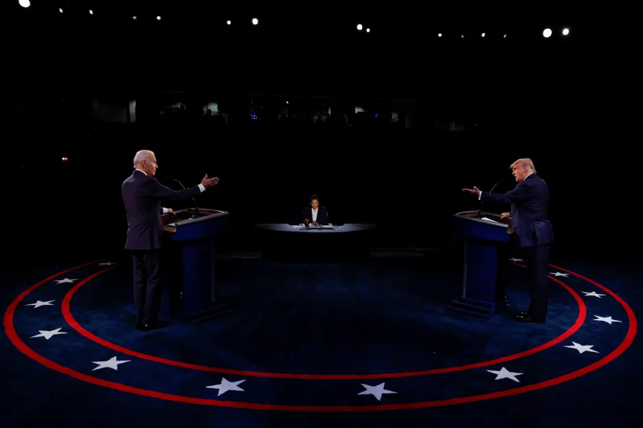 Závěrečná debata mezi prezidentskými kandidáty Donaldem Trumpem a Joem Bidenem