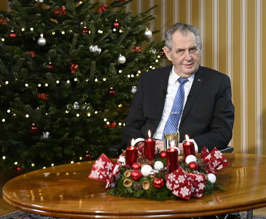 Miloš Zeman pronáší vánoční projev