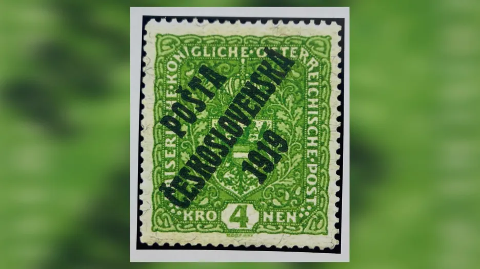 Vzácné čtyřkorunová poštovní známka