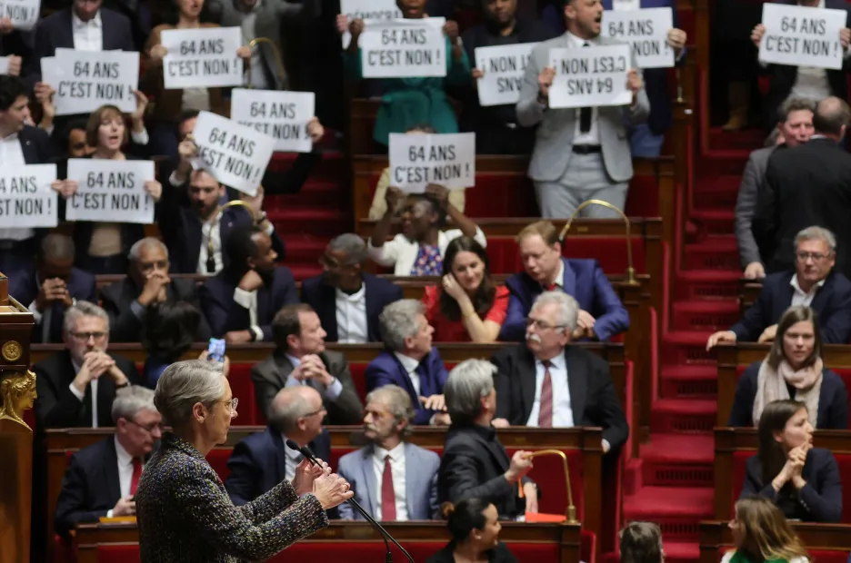 Odpor proti francouzské reformě penzí v Národním shromáždění