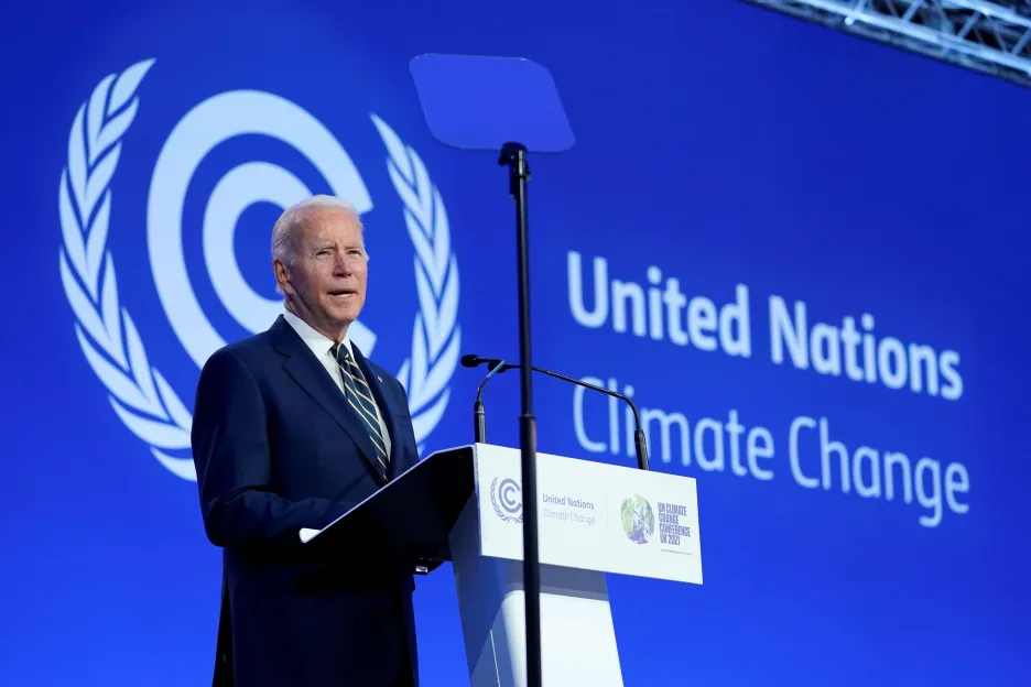 Joe Biden na klimatickém summitu v Glasgow