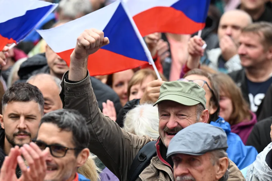 Demonstrace Česká republika na 1. místě na Václavském náměstí 