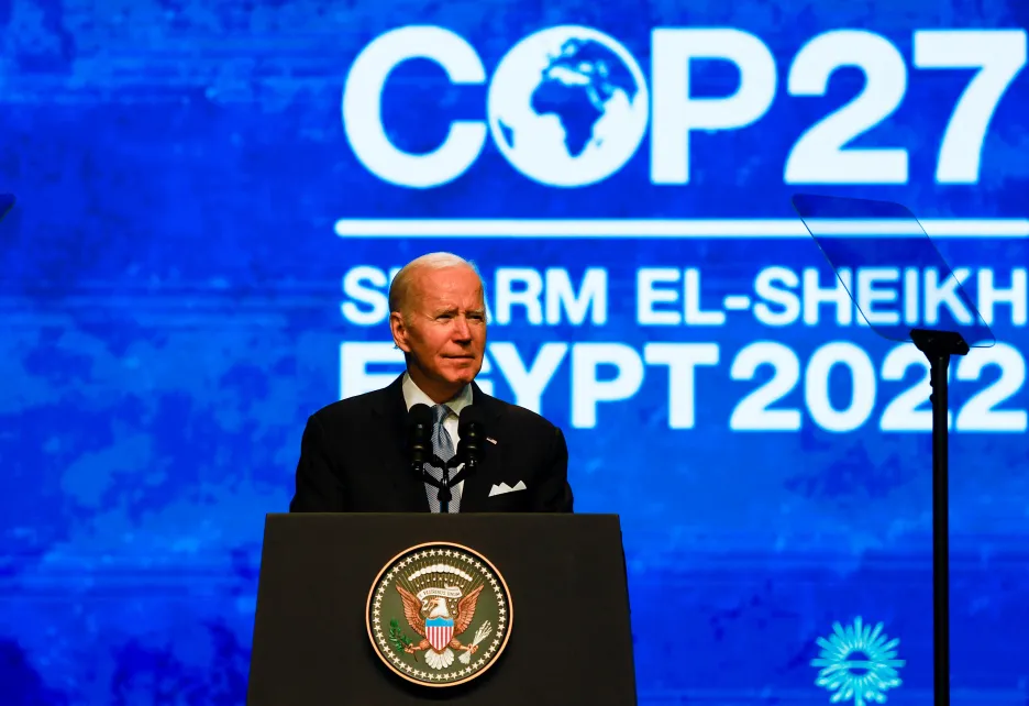 Americký prezident Joe Biden na klimatické konferenci COP27 v Egyptě