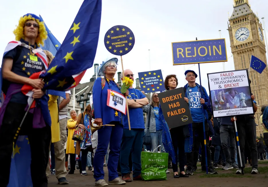 Protest zastánců členství v Evropské unii v Londýně