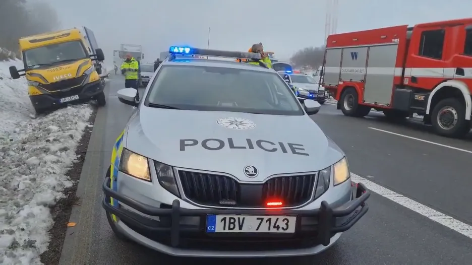 Hromadná nehoda na D1 u Brna