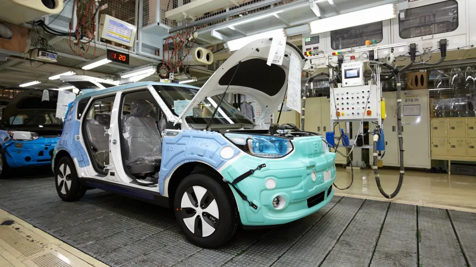 Výroba elektromobilu Kia Soul EV