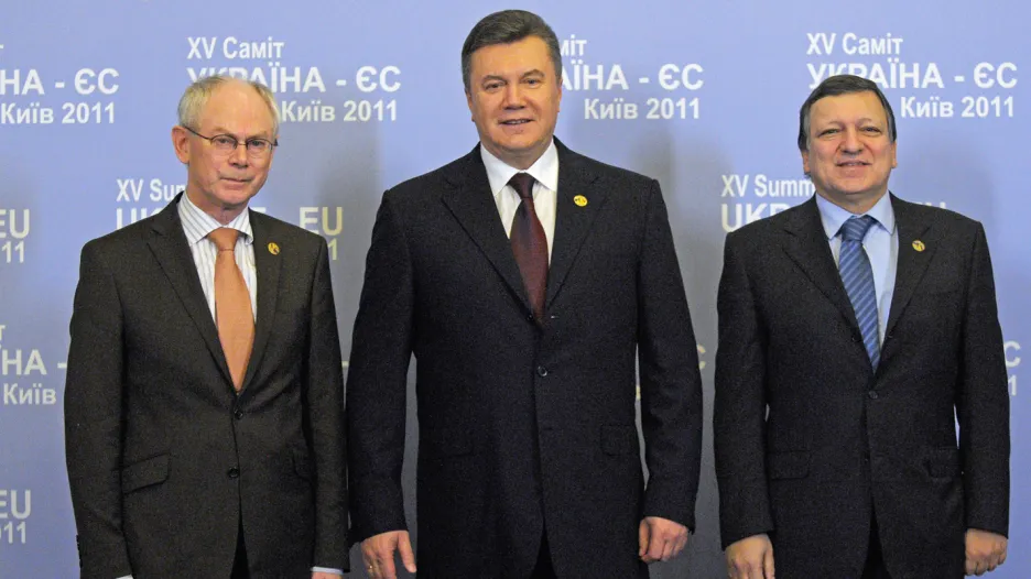 Herman Van Rompuy, Viktor Janukovyč a José Manuel Barroso