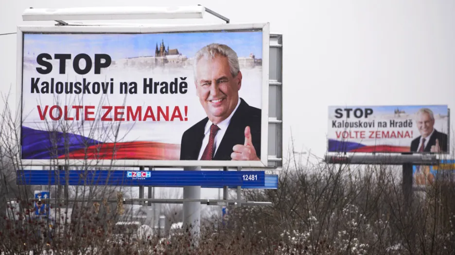 Předvolební billboardy Miloše Zemana