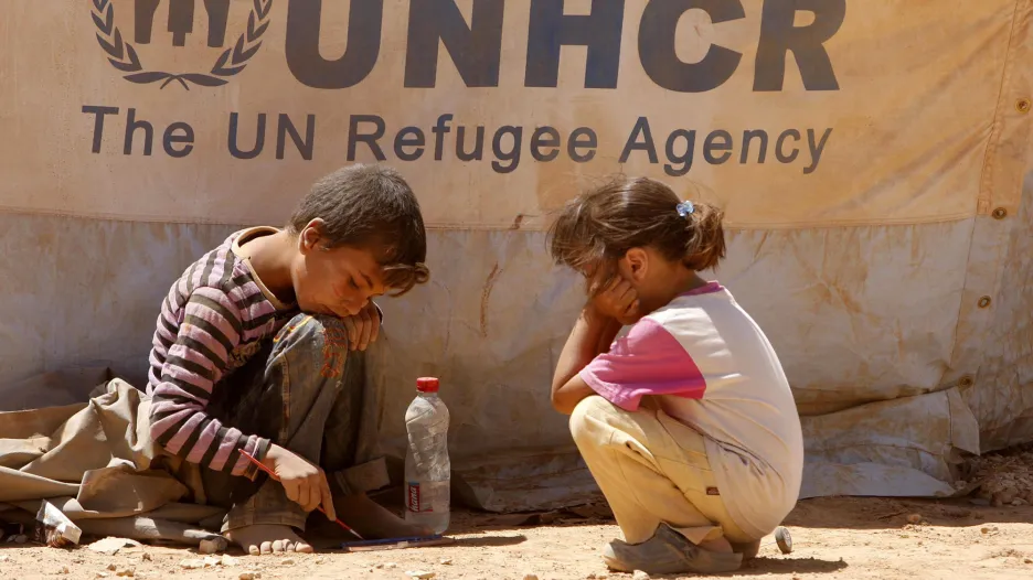 Syrské děti v jordánském uprchlickém táboře