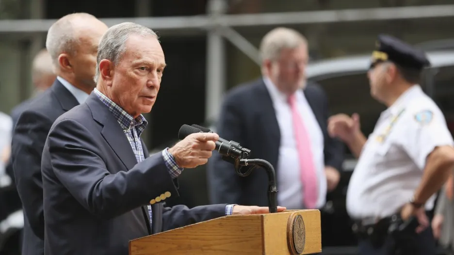 Starosta New Yorku Michael Bloomberg na tiskové konferenci