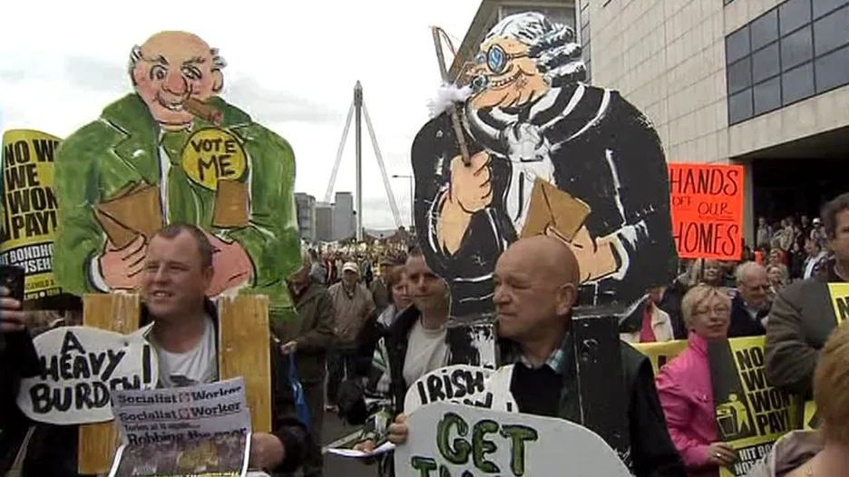 Demonstrace proti daním v Irsku