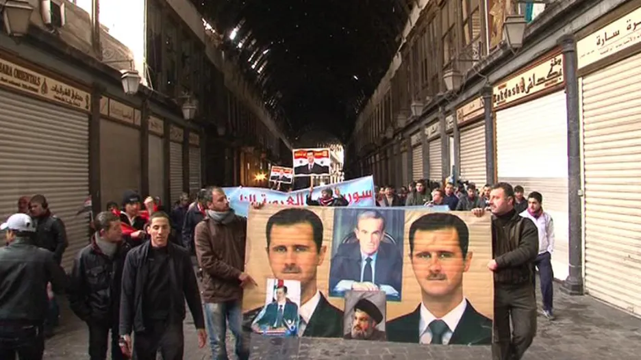 Provládní demonstrace v Damašku