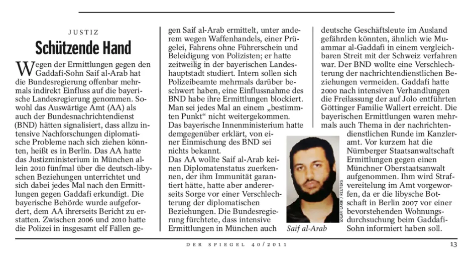 Der Spiegel 40/2011 o Sajfu Arabovi