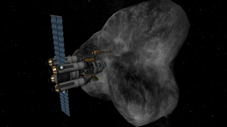 Těžba na asteroidu, ilustrační foto