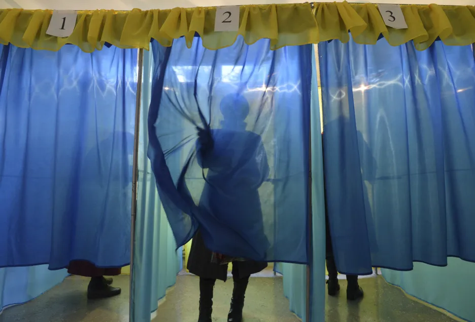 Volební místnost v Kramatorsku