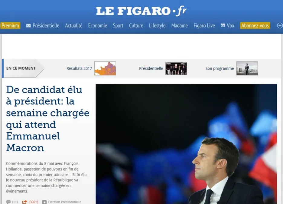 Le Figaro o vítězství Macrona