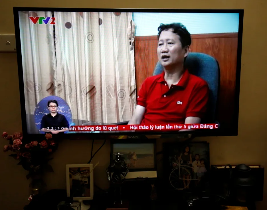 Trinh Xuan Thanh ve vietnamské státní televizi