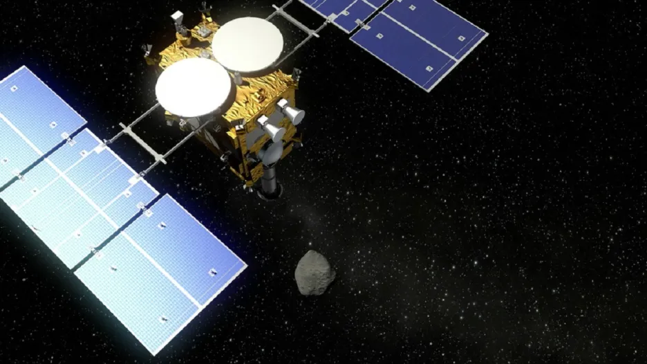 Vizualizace: Hayabusa 2 a asteroid